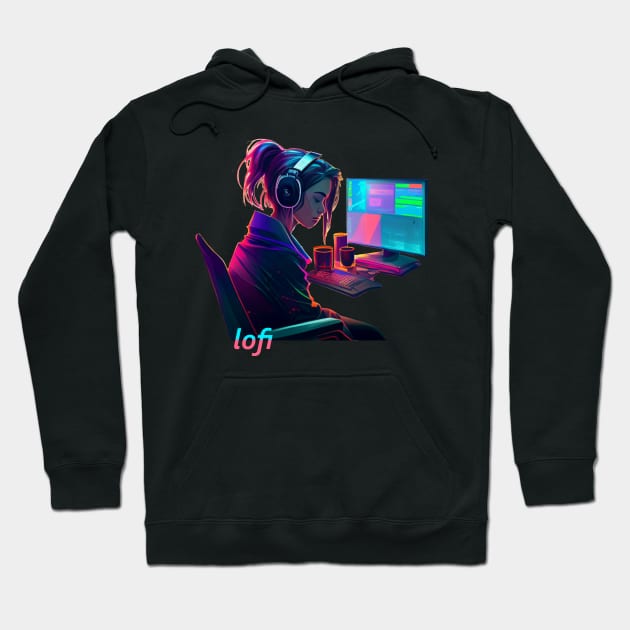 Anime Girl - Lofi Music Hoodie by TriHarder12